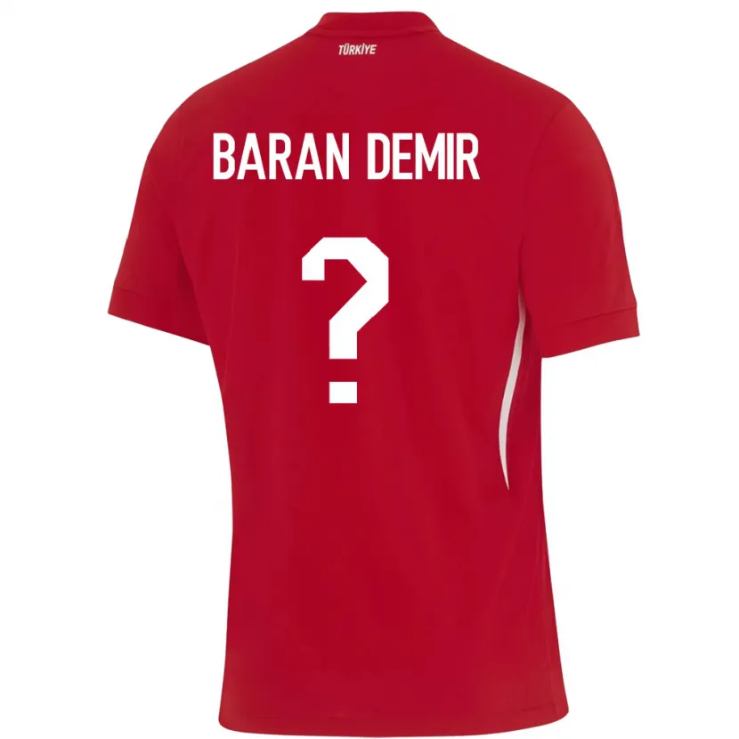 DanxenキッズトルコTuna Baran Demir#0赤アウェイシャツ24-26ジャージーユニフォーム