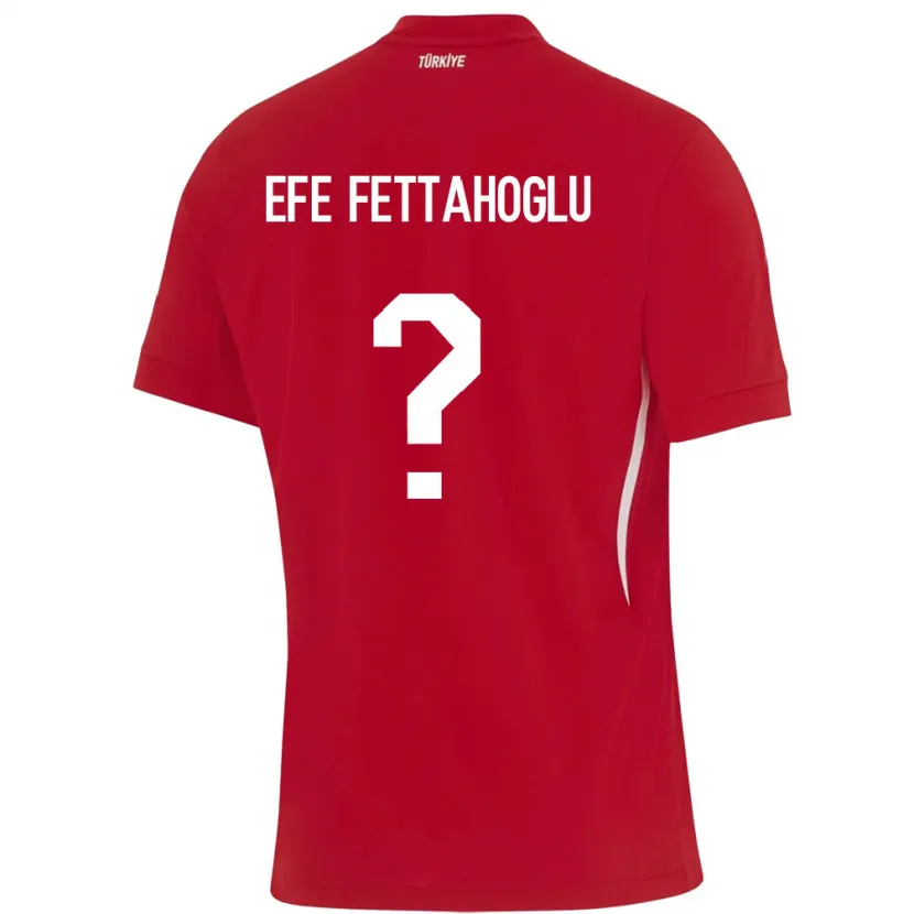 DanxenキッズトルコAdnan Efe Fettahoğlu#0赤アウェイシャツ24-26ジャージーユニフォーム