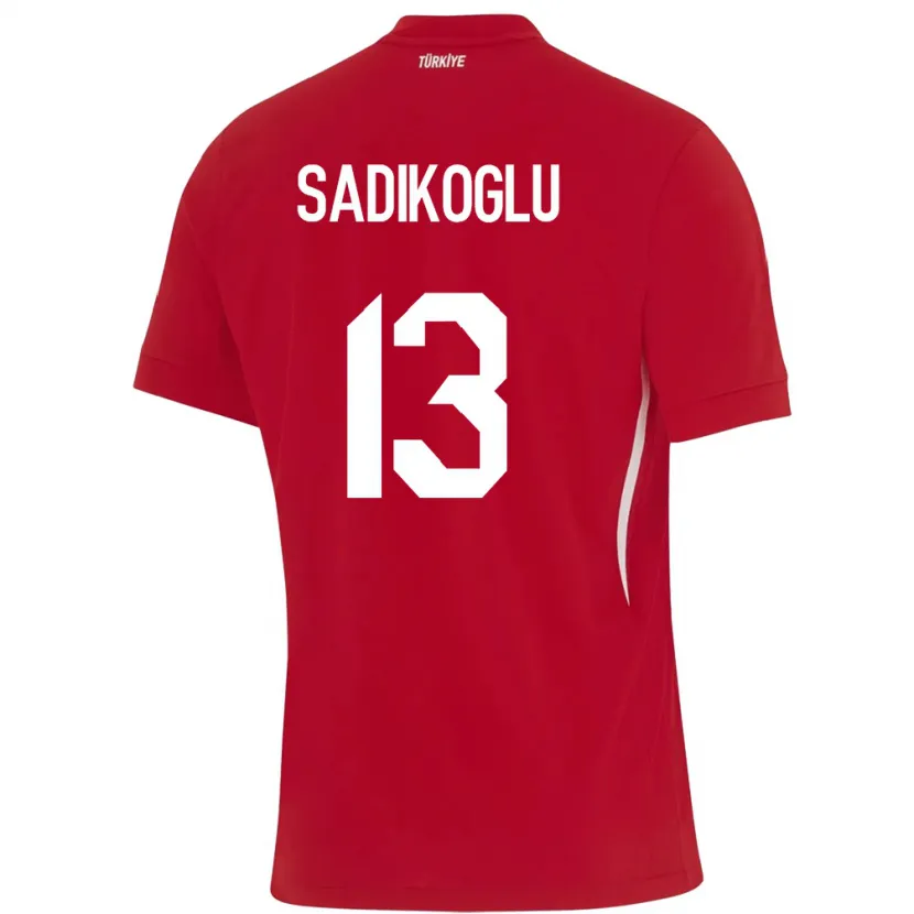 DanxenキッズトルコBirgül Sadıkoğlu#13赤アウェイシャツ24-26ジャージーユニフォーム