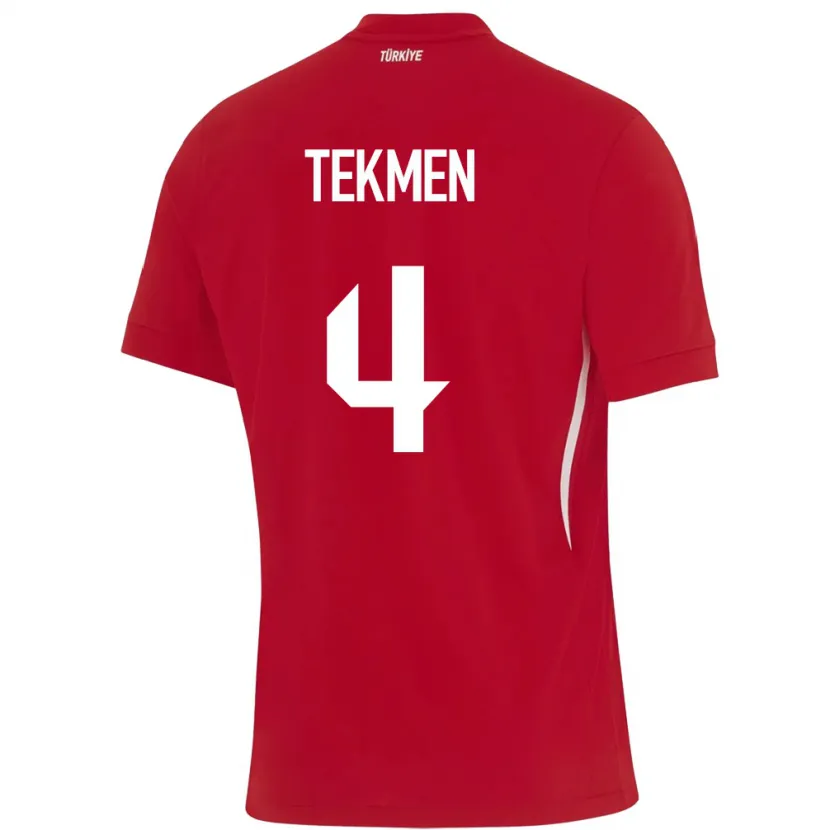 DanxenキッズトルコEce Tekmen#4赤アウェイシャツ24-26ジャージーユニフォーム