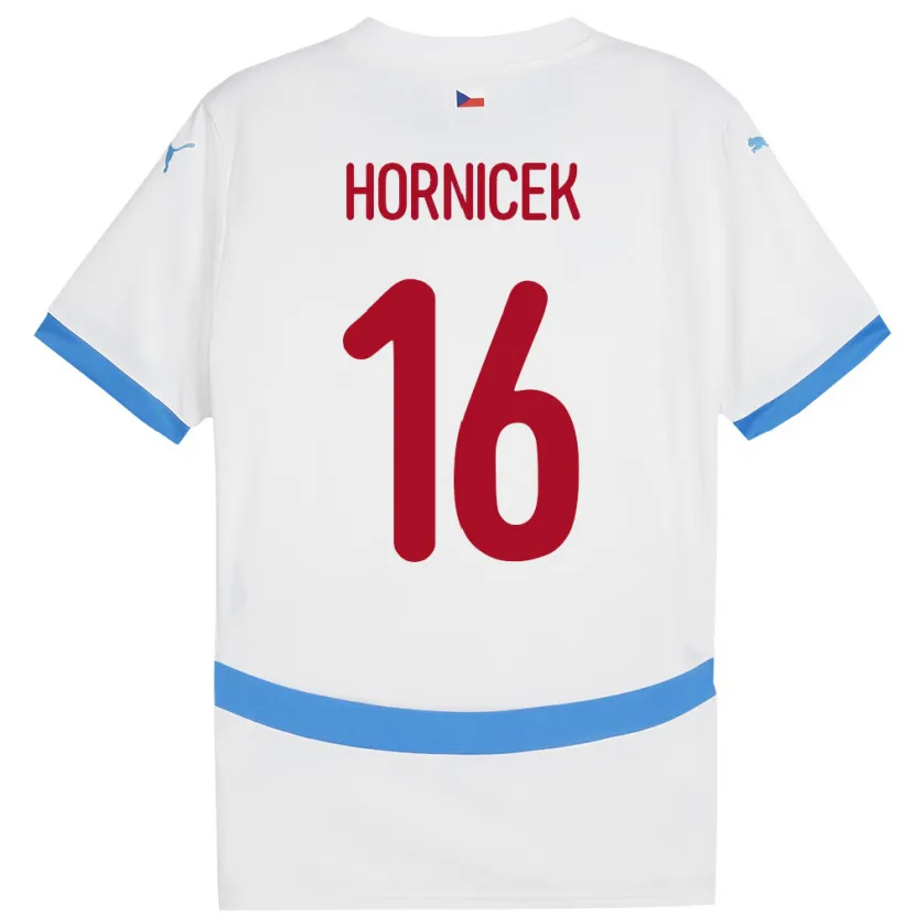 DanxenキッズチェコLukas Hornicek#16白アウェイシャツ24-26ジャージーユニフォーム