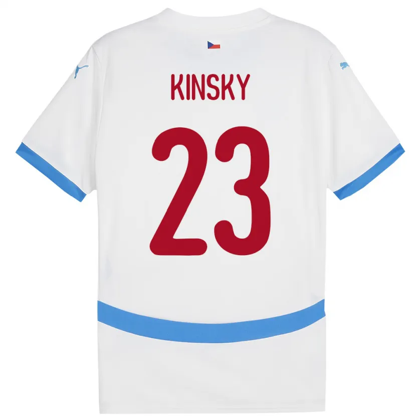 DanxenキッズチェコAntonin Kinsky#23白アウェイシャツ24-26ジャージーユニフォーム