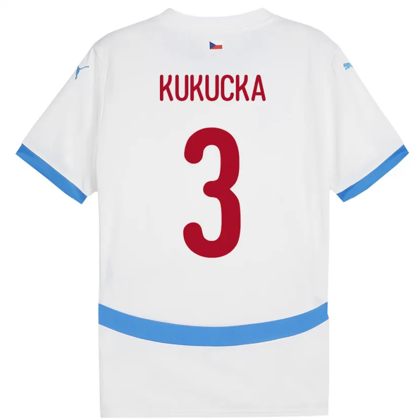 DanxenキッズチェコOndrej Kukucka#3白アウェイシャツ24-26ジャージーユニフォーム