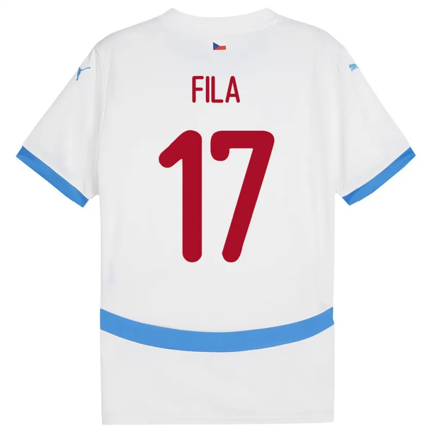 DanxenキッズチェコLukas Fila#17白アウェイシャツ24-26ジャージーユニフォーム