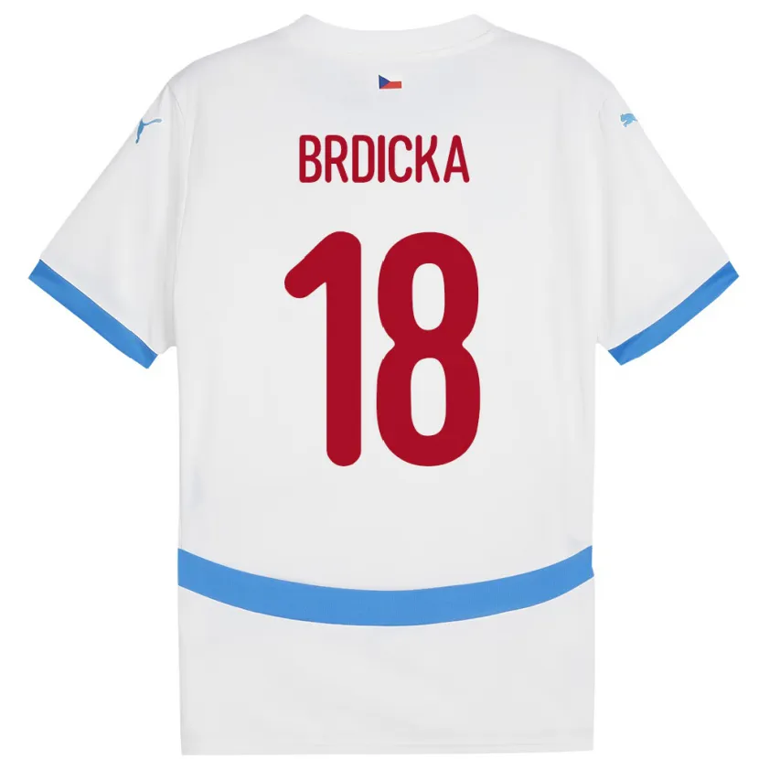 DanxenキッズチェコFilip Brdicka#18白アウェイシャツ24-26ジャージーユニフォーム