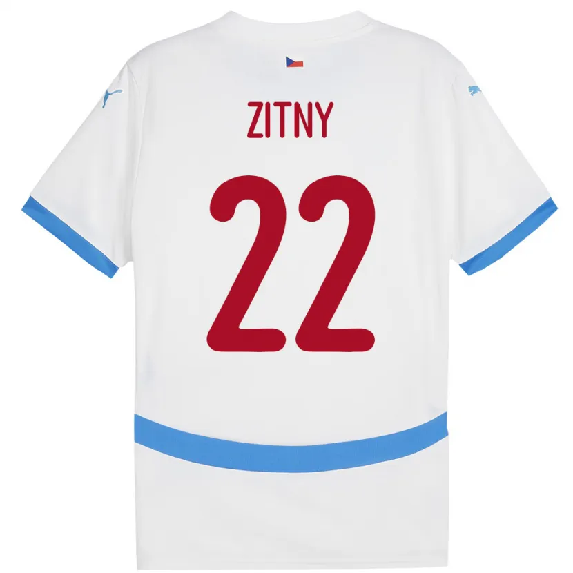 DanxenキッズチェコMatej Zitny#22白アウェイシャツ24-26ジャージーユニフォーム