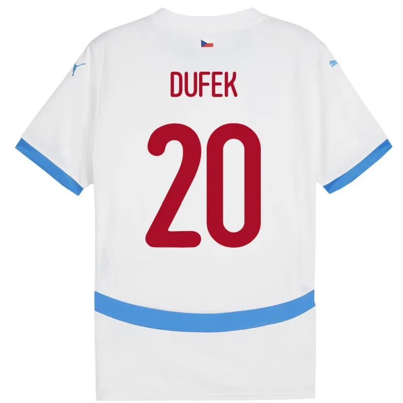 DanxenキッズチェコJakub Dufek#20白アウェイシャツ24-26ジャージーユニフォーム