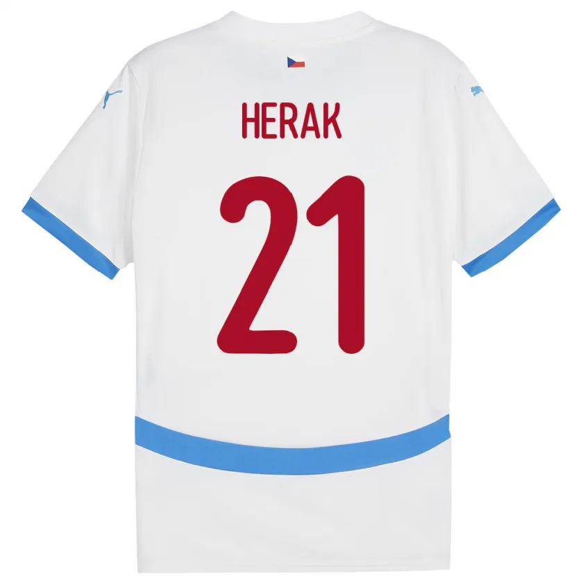 DanxenキッズチェコFrantisek Herak#21白アウェイシャツ24-26ジャージーユニフォーム