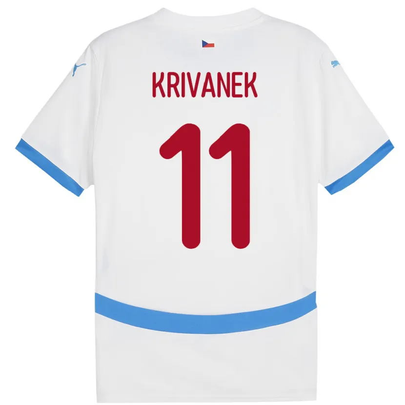 DanxenキッズチェコJan Krivanek#11白アウェイシャツ24-26ジャージーユニフォーム