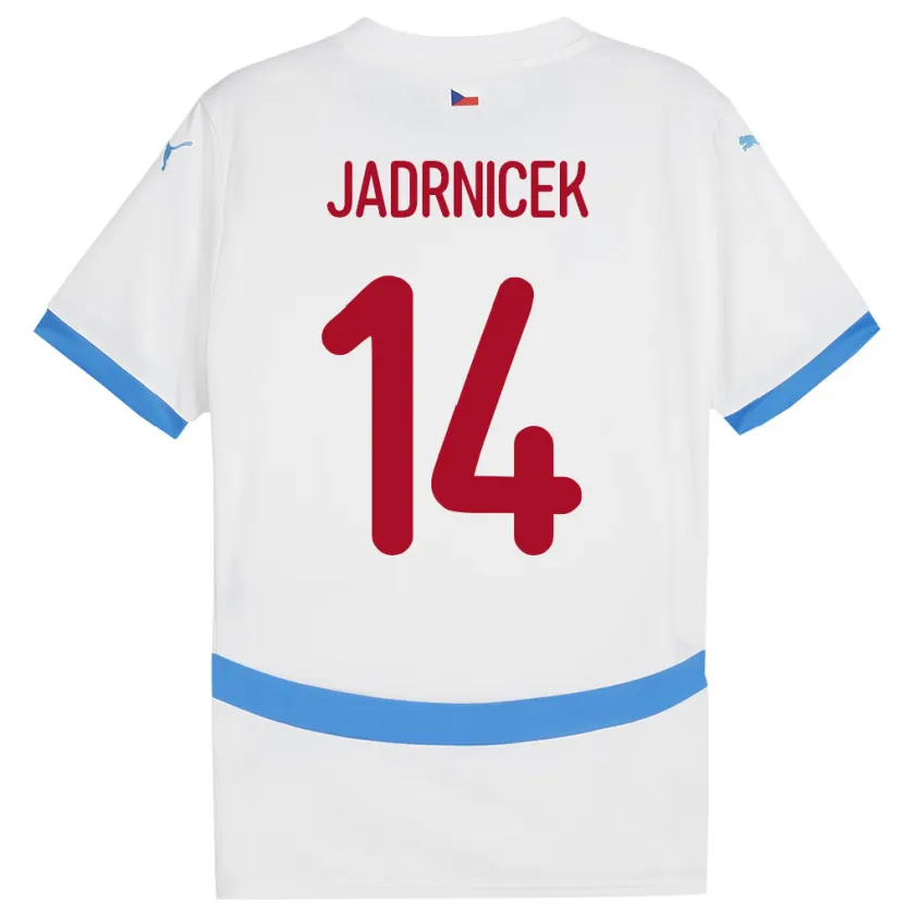 DanxenキッズチェコNikola Jadrnicek#14白アウェイシャツ24-26ジャージーユニフォーム