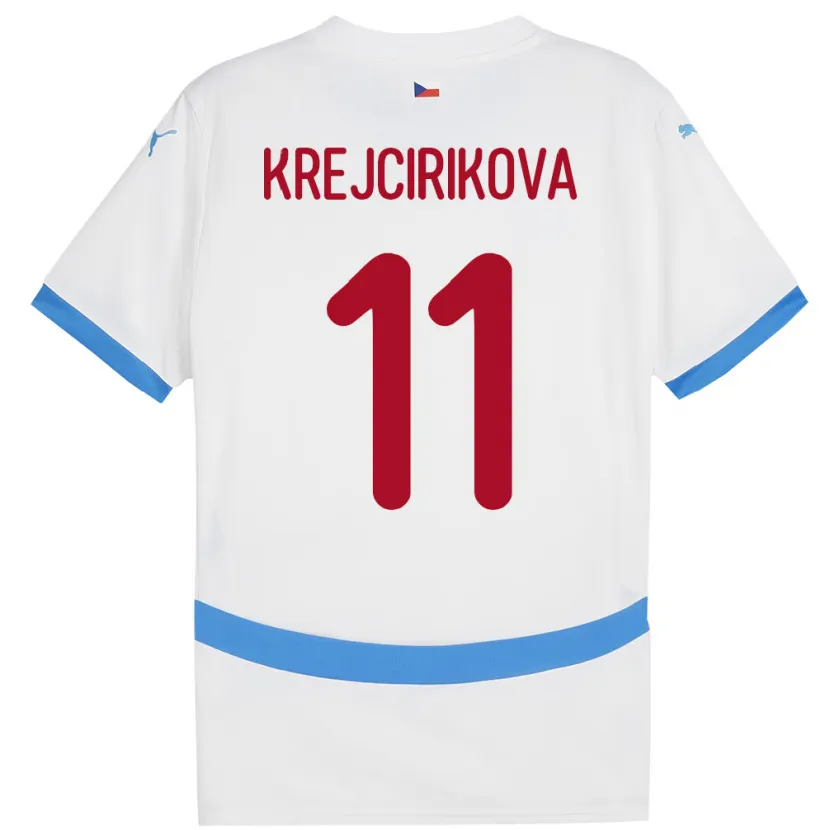 DanxenキッズチェコTereza Krejčiříková#11白アウェイシャツ24-26ジャージーユニフォーム