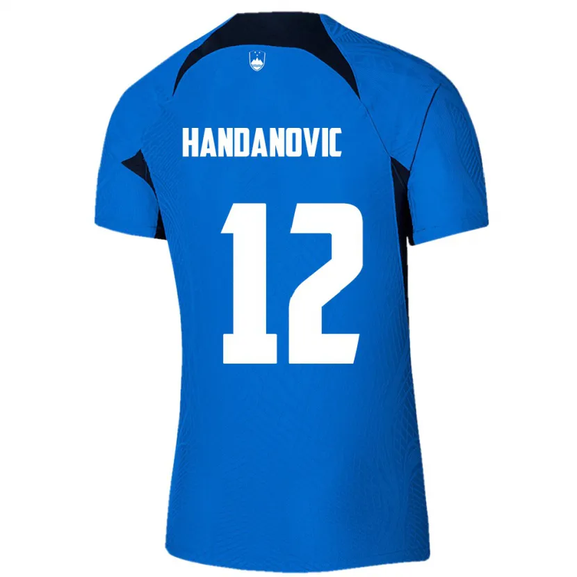 DanxenキッズスロベニアTanej Handanovic#12青アウェイシャツ24-26ジャージーユニフォーム