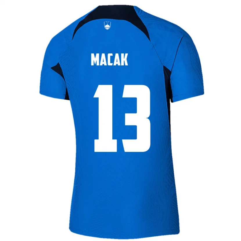 DanxenキッズスロベニアTian Macak#13青アウェイシャツ24-26ジャージーユニフォーム