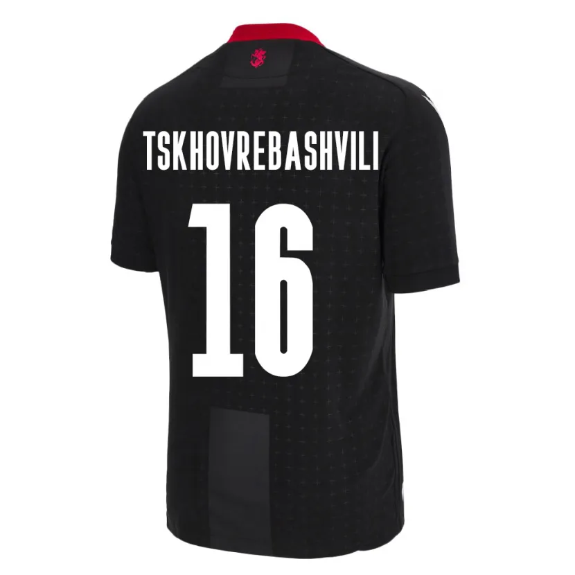 DanxenキッズジョージアNikoloz Tskhovrebashvili#16黒アウェイシャツ24-26ジャージーユニフォーム