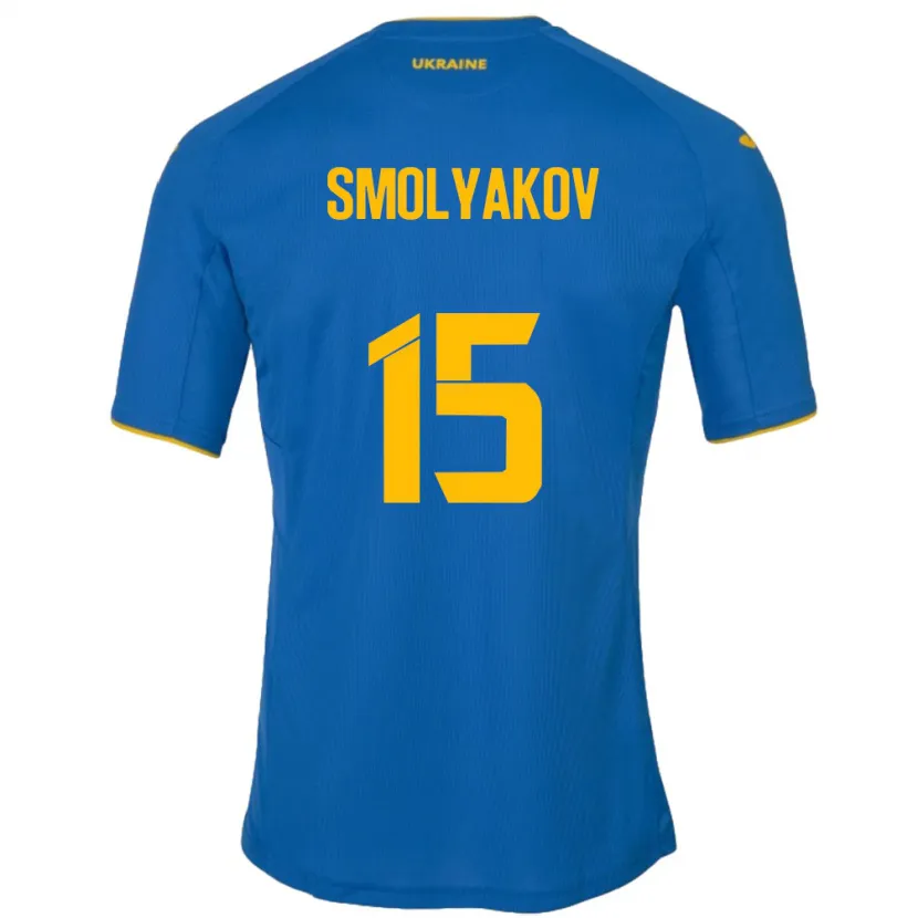 DanxenキッズウクライナArtem Smolyakov#15青アウェイシャツ24-26ジャージーユニフォーム