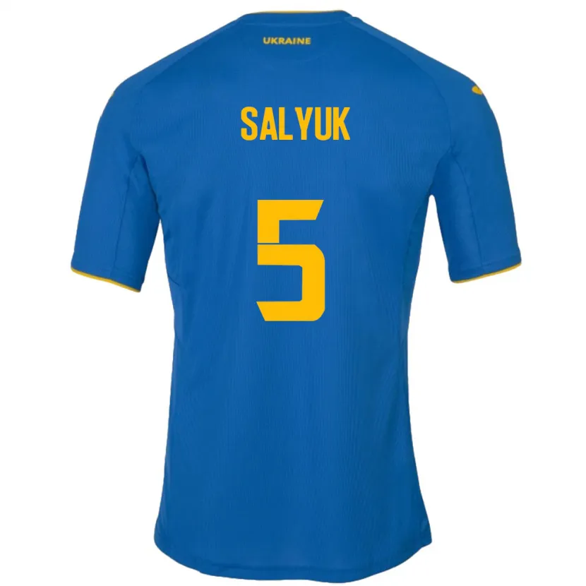 DanxenキッズウクライナVolodymyr Salyuk#5青アウェイシャツ24-26ジャージーユニフォーム