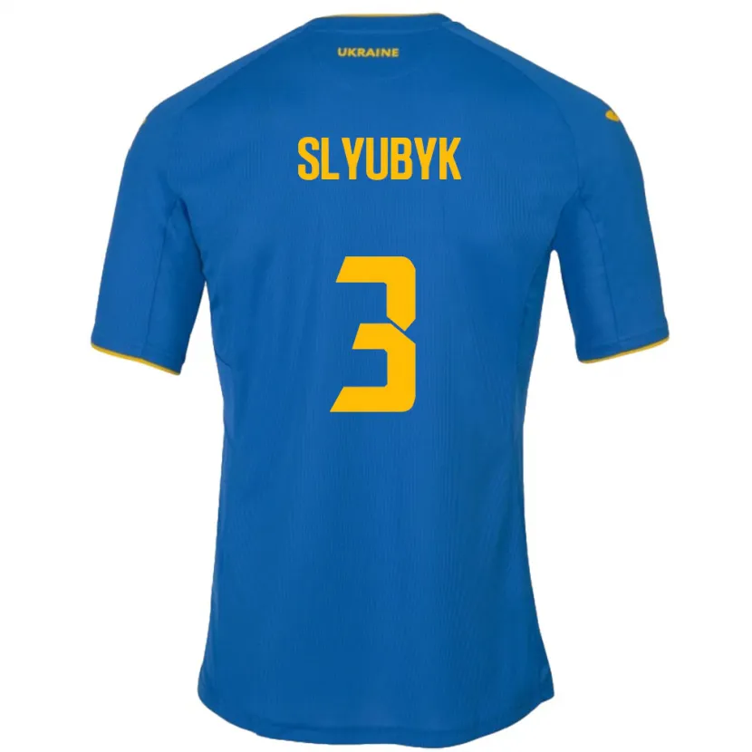 DanxenキッズウクライナBogdan Slyubyk#3青アウェイシャツ24-26ジャージーユニフォーム