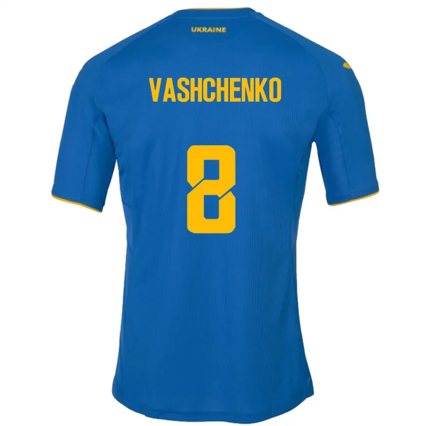 DanxenキッズウクライナDaniil Vashchenko#8青アウェイシャツ24-26ジャージーユニフォーム