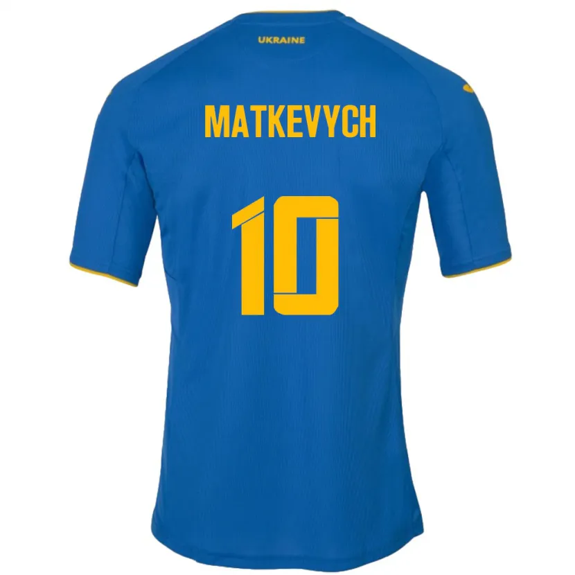 DanxenキッズウクライナAndriy Matkevych#10青アウェイシャツ24-26ジャージーユニフォーム