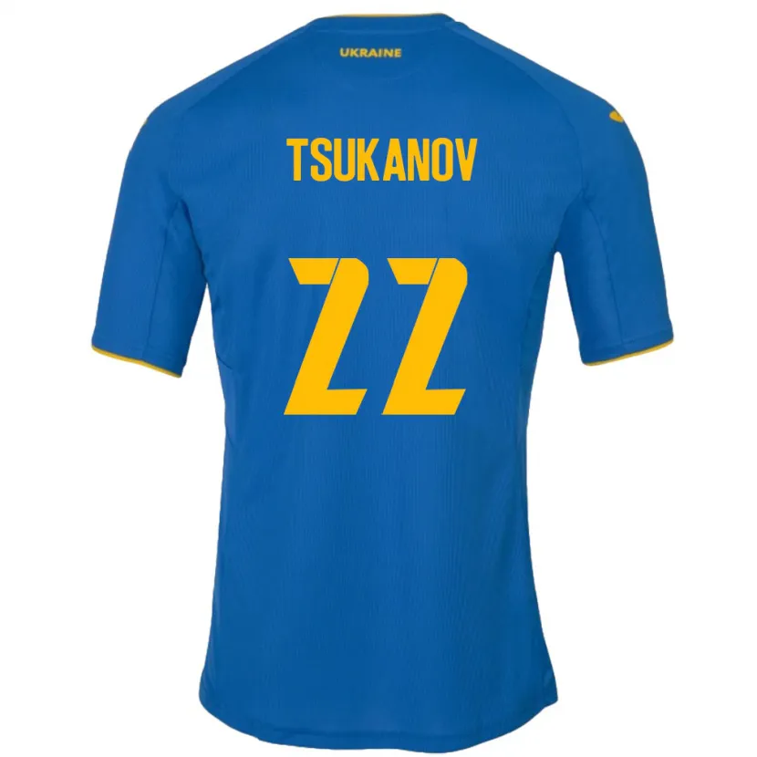 DanxenキッズウクライナViktor Tsukanov#22青アウェイシャツ24-26ジャージーユニフォーム