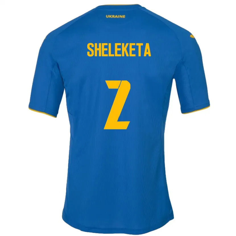 DanxenキッズウクライナMykyta Sheleketa#2青アウェイシャツ24-26ジャージーユニフォーム