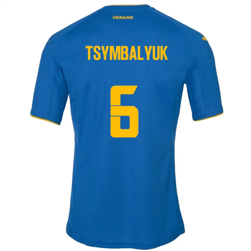 DanxenキッズウクライナMaksym Tsymbalyuk#6青アウェイシャツ24-26ジャージーユニフォーム