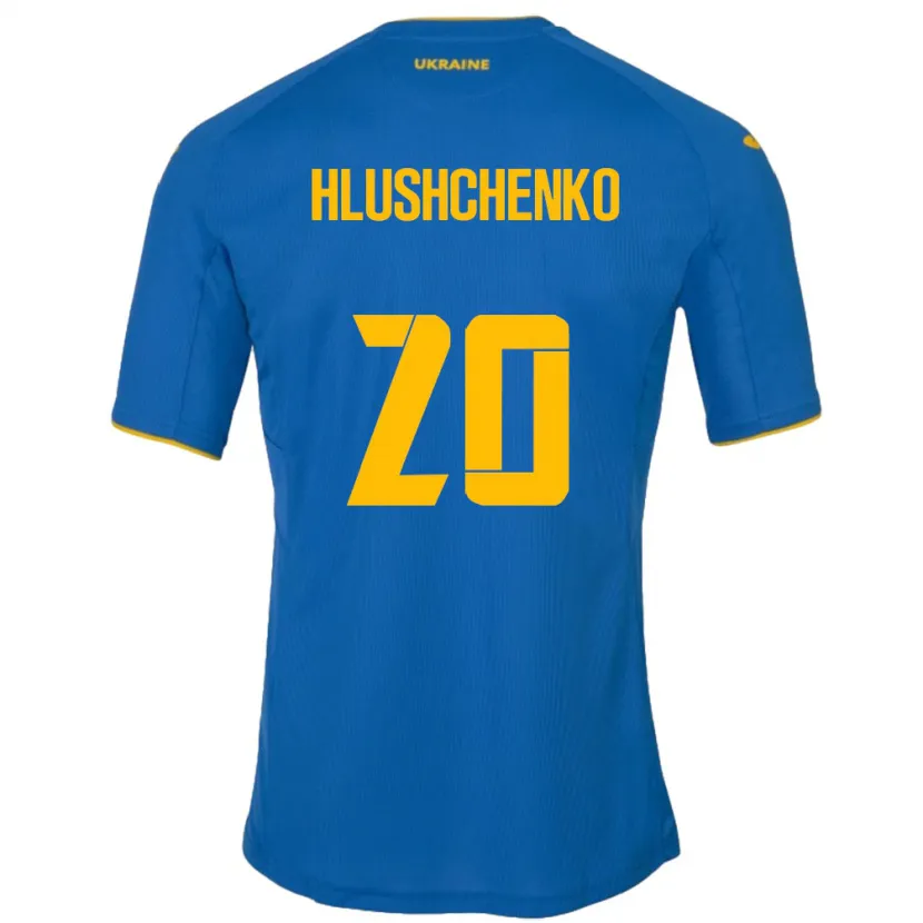 DanxenキッズウクライナInna Hlushchenko#20青アウェイシャツ24-26ジャージーユニフォーム