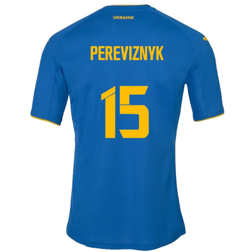 DanxenキッズウクライナKhrystyna Pereviznyk#15青アウェイシャツ24-26ジャージーユニフォーム