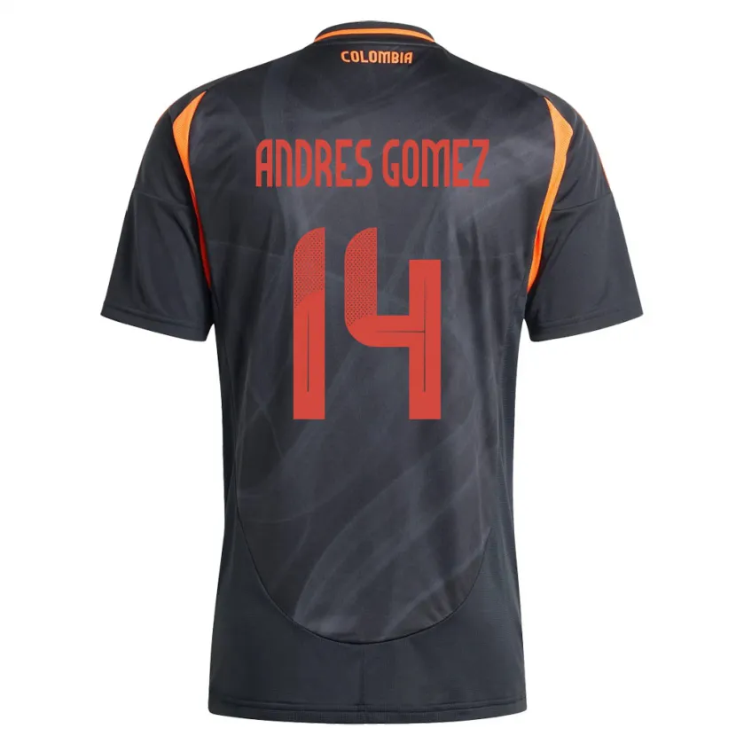 DanxenキッズコロンビアCarlos Andrés Gómez#14黒アウェイシャツ24-26ジャージーユニフォーム