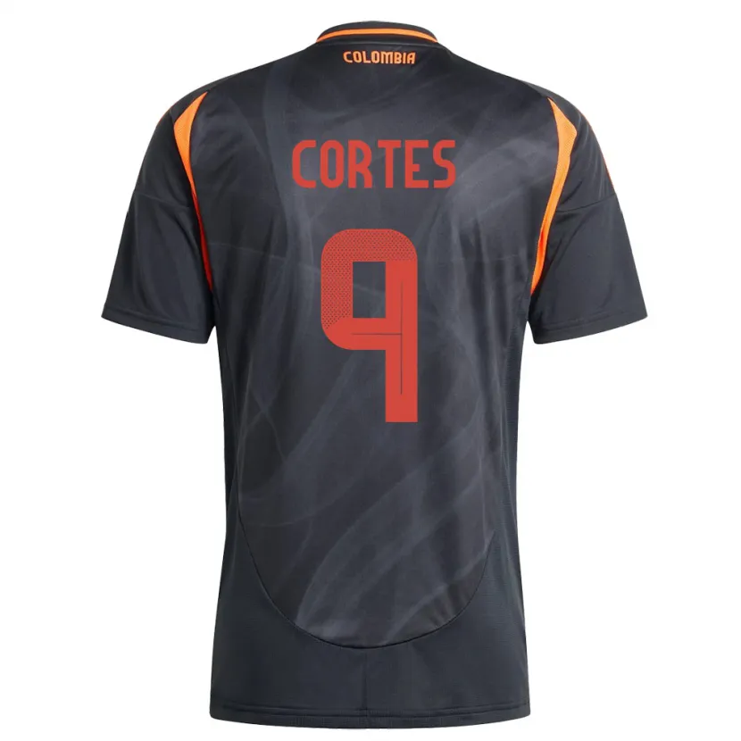 DanxenキッズコロンビアCarlos Cortés#9黒アウェイシャツ24-26ジャージーユニフォーム