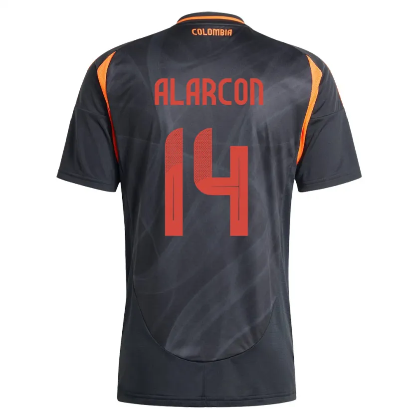 DanxenキッズコロンビアAndrés Alarcón#14黒アウェイシャツ24-26ジャージーユニフォーム