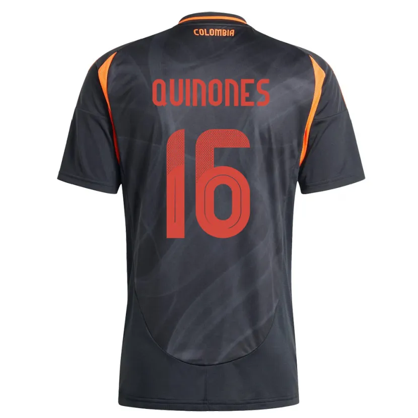 DanxenキッズコロンビアNelson Quiñónes#16黒アウェイシャツ24-26ジャージーユニフォーム