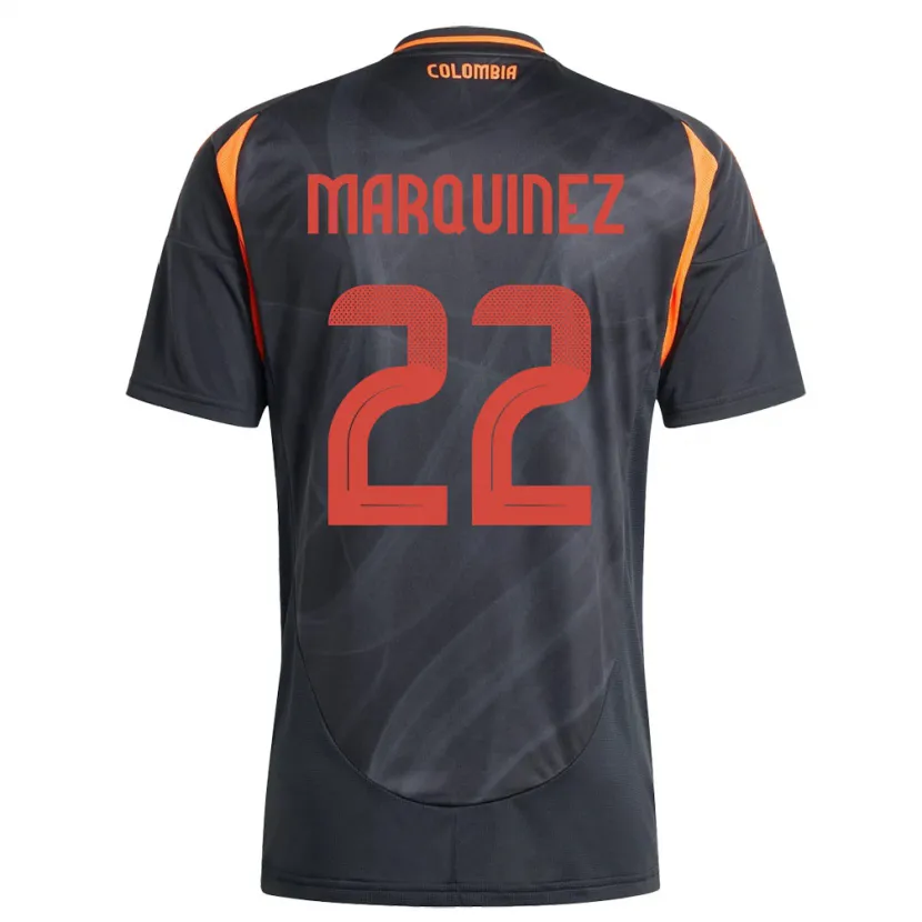 DanxenキッズコロンビアLuis Marquinez#22黒アウェイシャツ24-26ジャージーユニフォーム