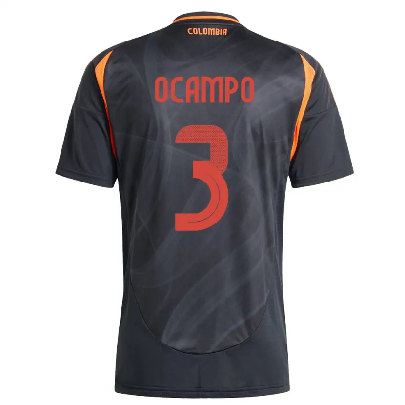 DanxenキッズコロンビアÉdier Ocampo#3黒アウェイシャツ24-26ジャージーユニフォーム