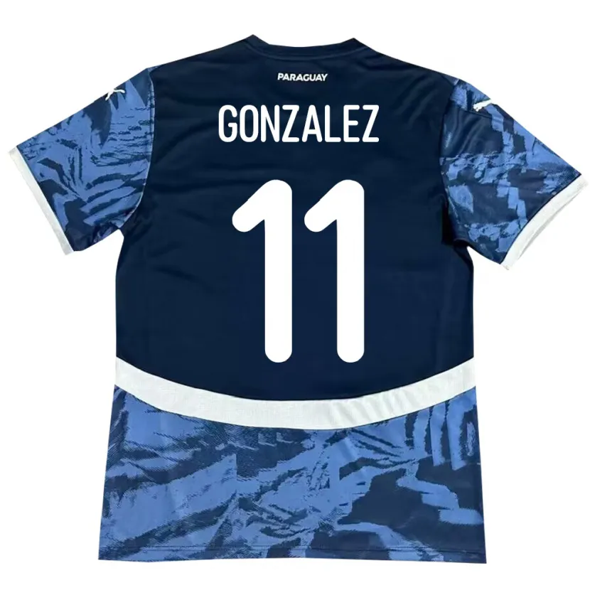 DanxenキッズパラグアイEnso González#11青アウェイシャツ24-26ジャージーユニフォーム