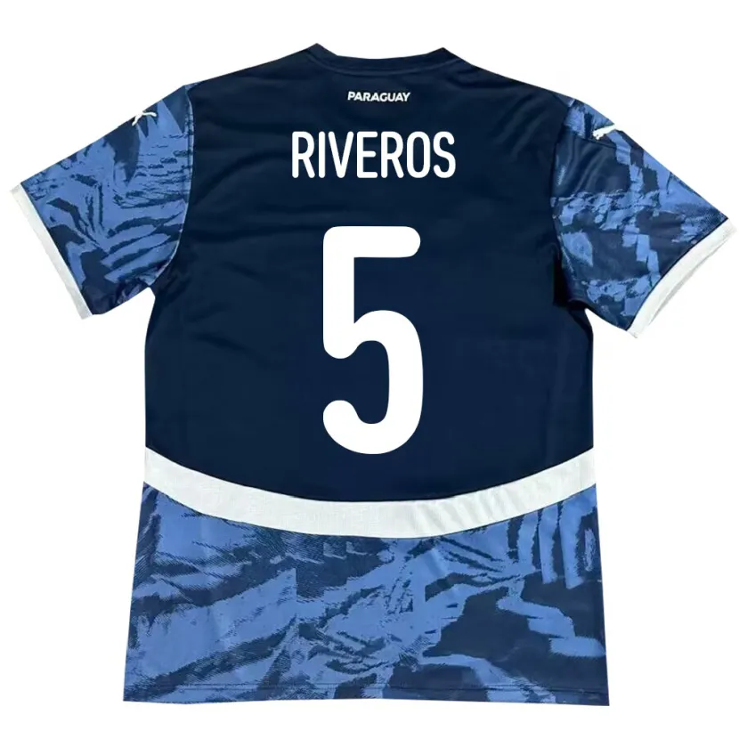 DanxenキッズパラグアイVerónica Riveros#5青アウェイシャツ24-26ジャージーユニフォーム