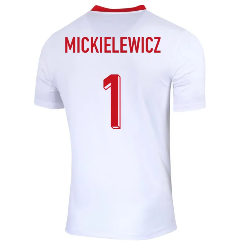 DanxenメンズポーランドAleksander Mickielewicz#1白ホームシャツ24-26ジャージーユニフォーム