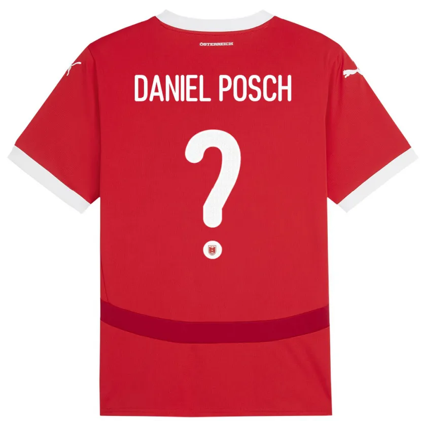 DanxenメンズオーストリアDaniel Posch#0赤ホームシャツ24-26ジャージーユニフォーム