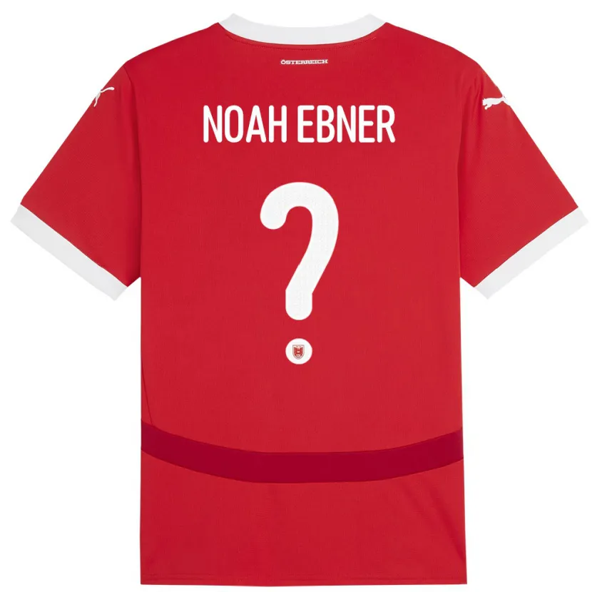 DanxenメンズオーストリアNoah Ebner#0赤ホームシャツ24-26ジャージーユニフォーム