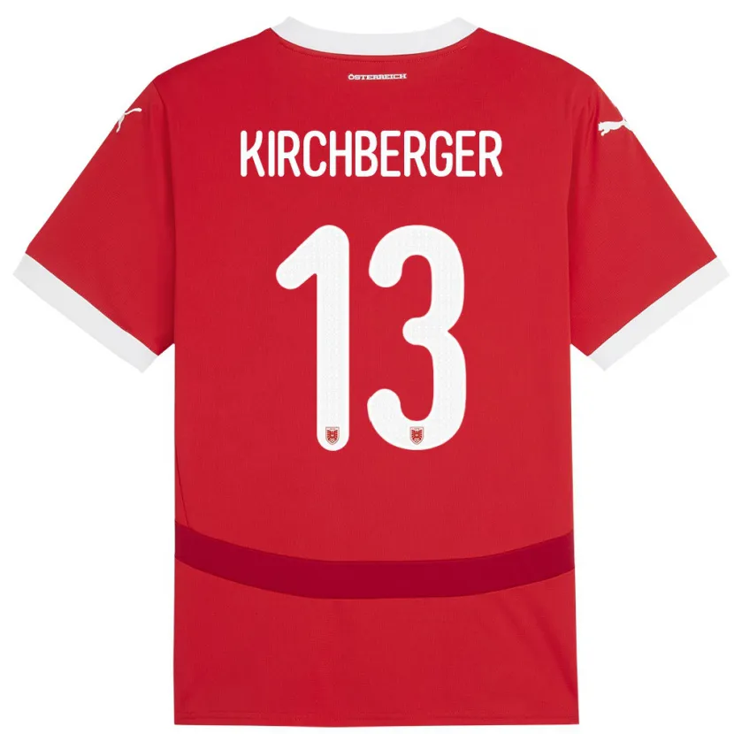 DanxenメンズオーストリアVirginia Kirchberger#13赤ホームシャツ24-26ジャージーユニフォーム