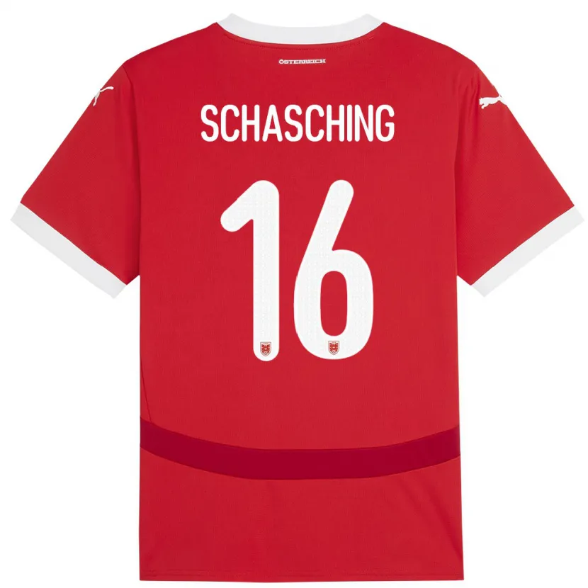 DanxenメンズオーストリアAnnabel Schasching#16赤ホームシャツ24-26ジャージーユニフォーム