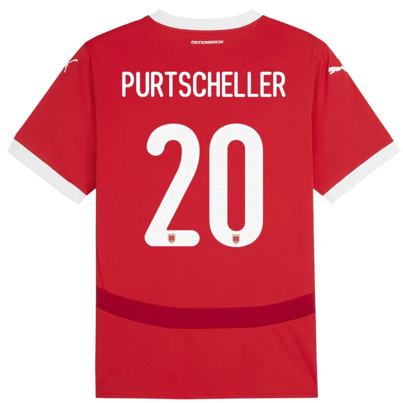 DanxenメンズオーストリアLilli Purtscheller#20赤ホームシャツ24-26ジャージーユニフォーム