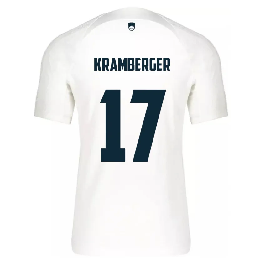 DanxenメンズスロベニアEnej Kramberger#17白ホームシャツ24-26ジャージーユニフォーム