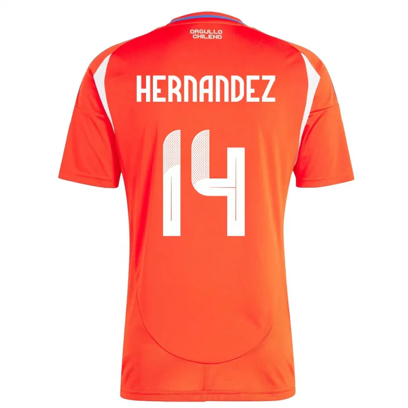 DanxenメンズチリLeandro Hernández#14赤ホームシャツ24-26ジャージーユニフォーム