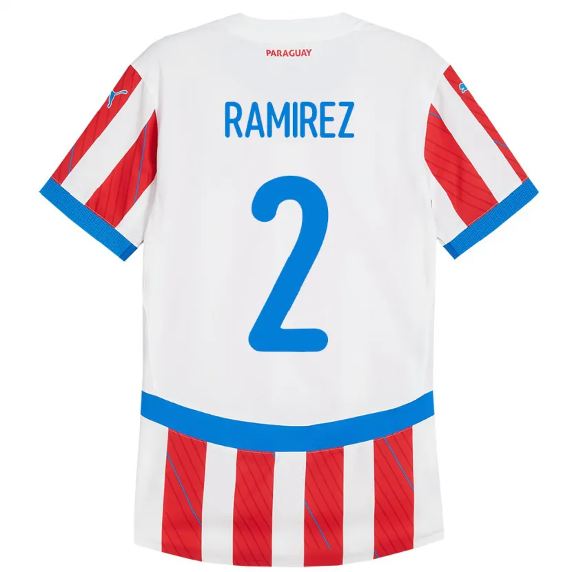 DanxenメンズパラグアイIván Ramírez#2赤、白ホームシャツ24-26ジャージーユニフォーム