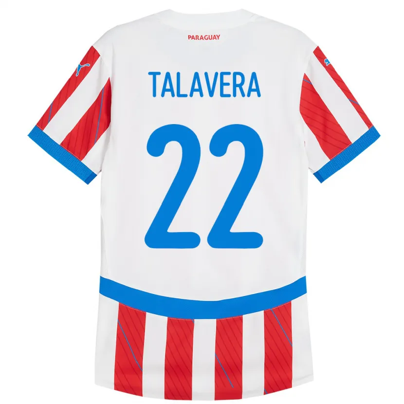 DanxenメンズパラグアイJavier Talavera#22赤、白ホームシャツ24-26ジャージーユニフォーム