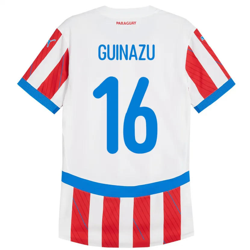 DanxenメンズパラグアイLucas Guiñazú#16赤、白ホームシャツ24-26ジャージーユニフォーム