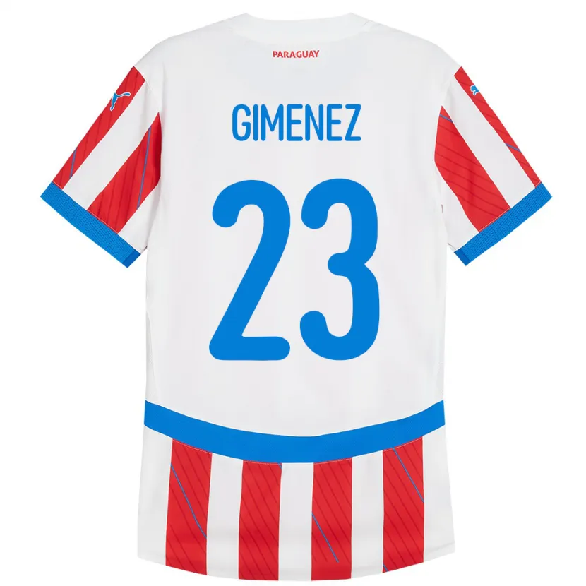 DanxenメンズパラグアイMiguel Giménez#23赤、白ホームシャツ24-26ジャージーユニフォーム