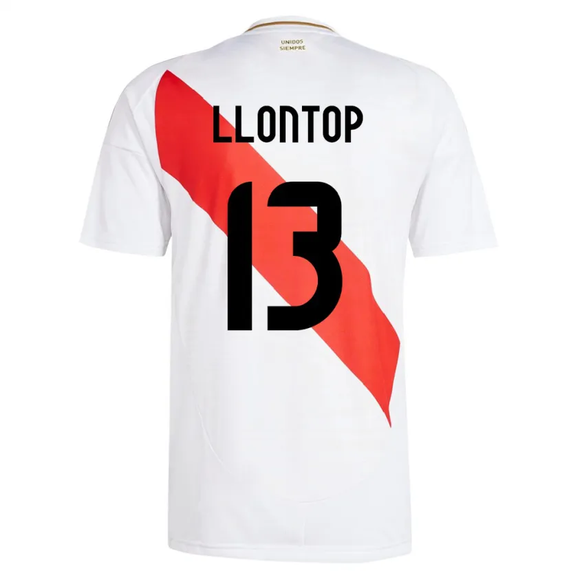 DanxenメンズペルーMathías Llontop#13白ホームシャツ24-26ジャージーユニフォーム