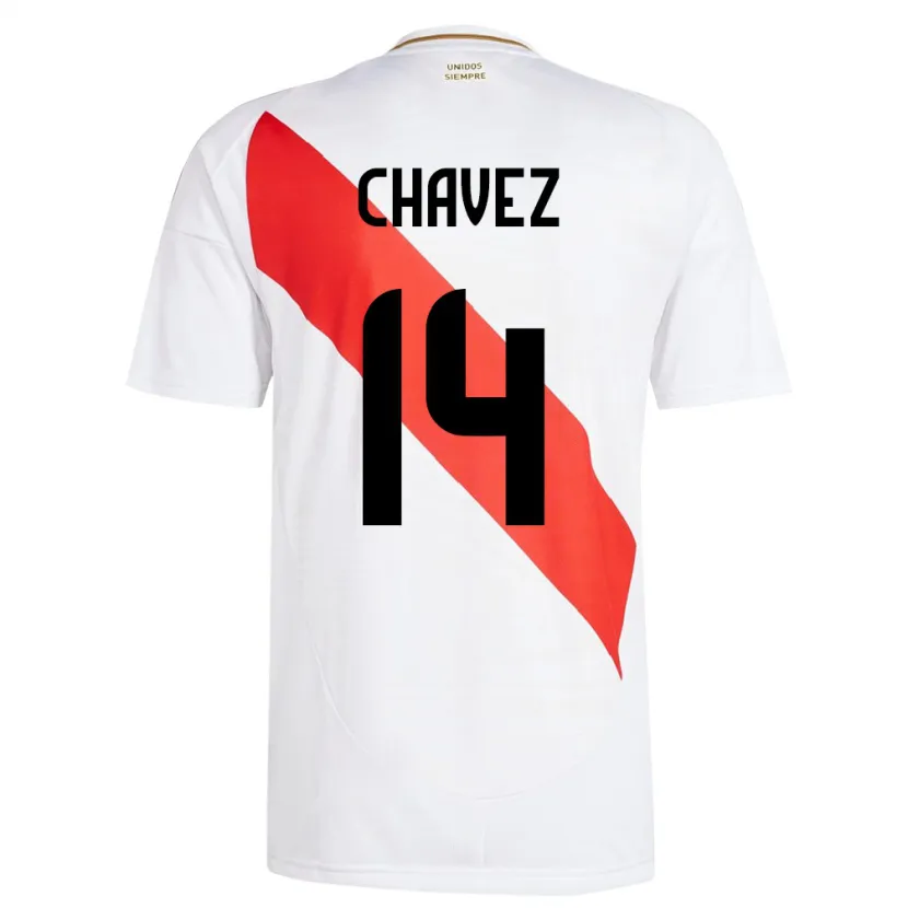 DanxenメンズペルーFelipe Chávez#14白ホームシャツ24-26ジャージーユニフォーム